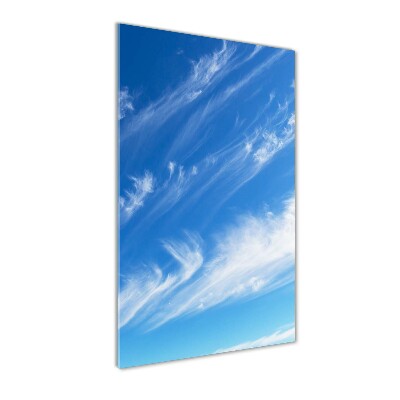 Tableau sur verre acrylique Nuages dans le ciel bleu