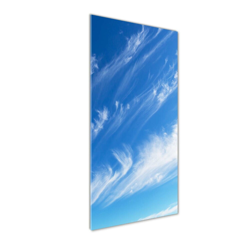 Tableau sur verre acrylique Nuages dans le ciel bleu