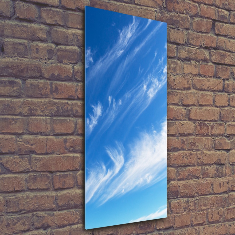 Tableau sur verre acrylique Nuages dans le ciel bleu