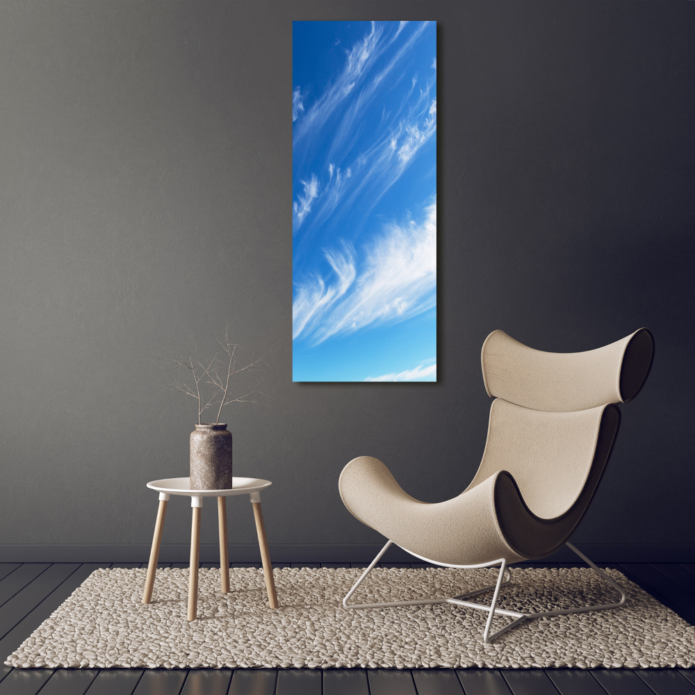 Tableau sur verre acrylique Nuages dans le ciel bleu