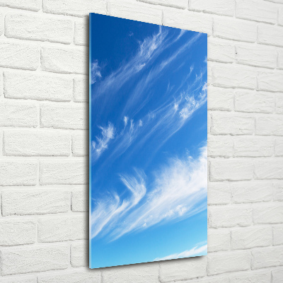 Tableau sur verre acrylique Nuages dans le ciel bleu