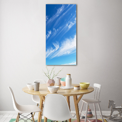 Tableau sur verre acrylique Nuages dans le ciel bleu