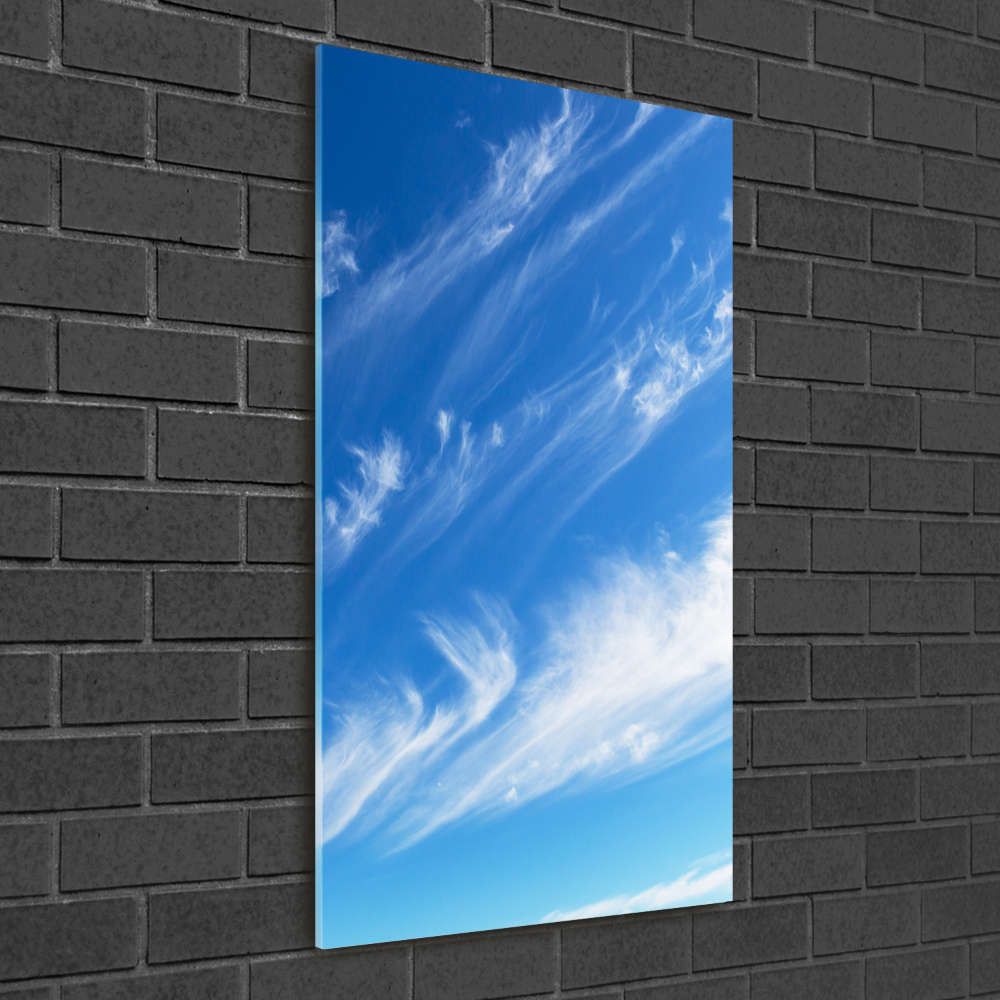 Tableau sur verre acrylique Nuages dans le ciel bleu