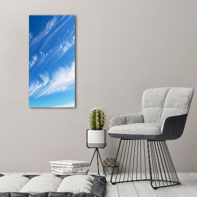 Tableau sur verre acrylique Nuages dans le ciel bleu