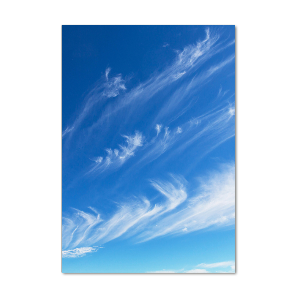 Tableau sur verre acrylique Nuages dans le ciel bleu