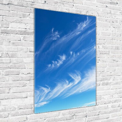 Tableau sur verre acrylique Nuages dans le ciel bleu