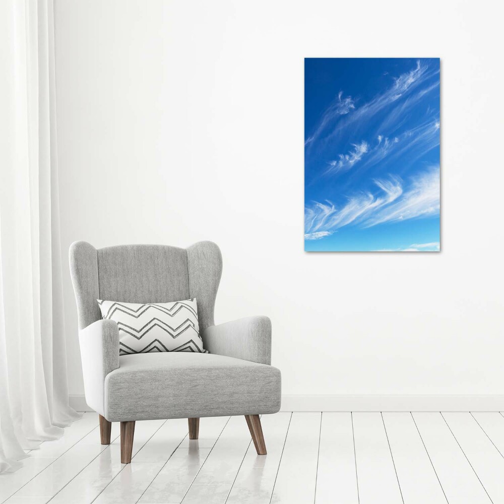 Tableau sur verre acrylique Nuages dans le ciel bleu