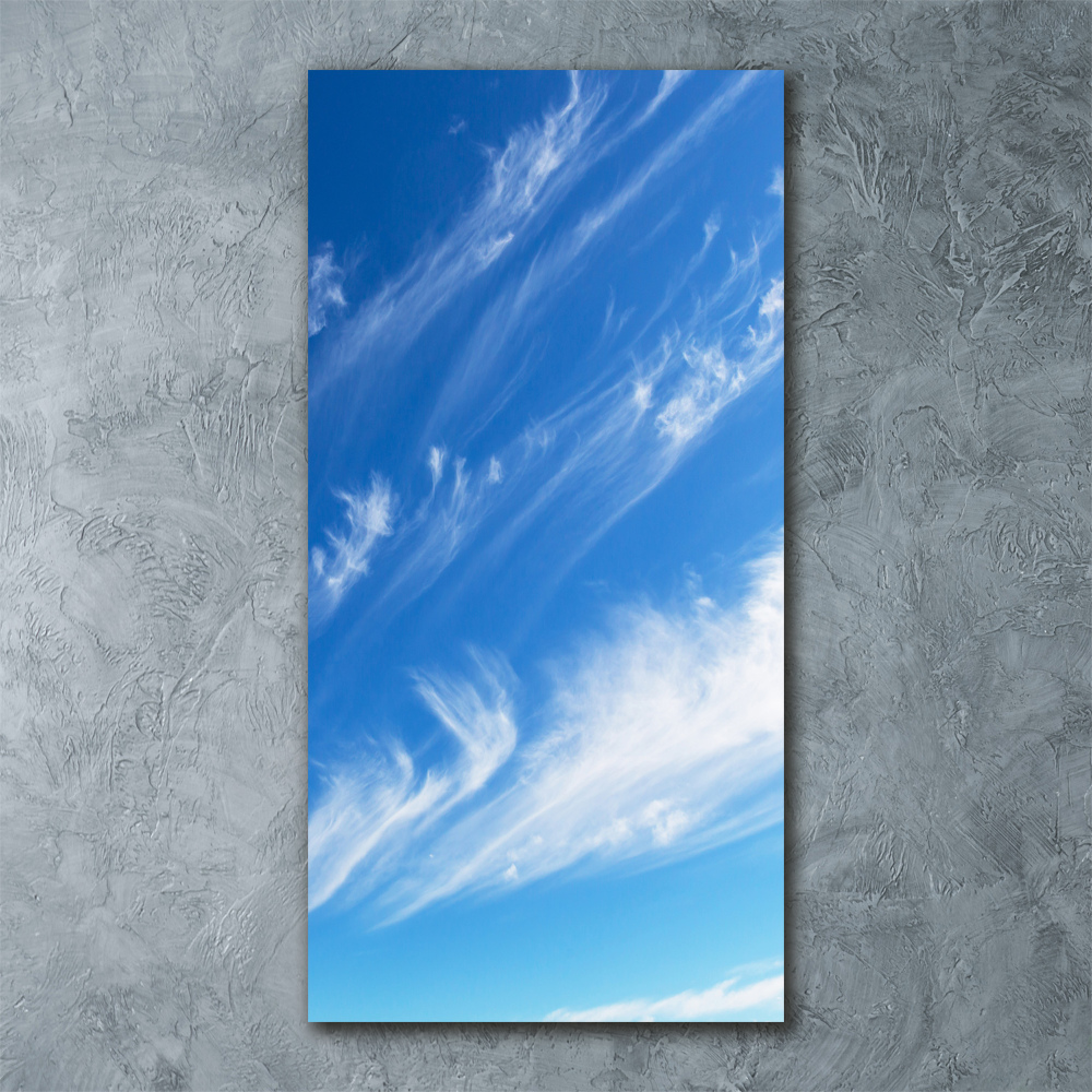 Tableau sur verre acrylique Nuages dans le ciel bleu