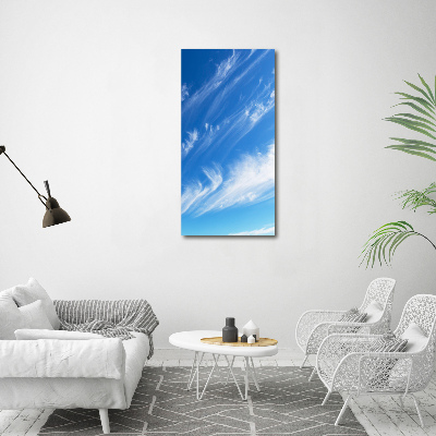 Tableau sur verre acrylique Nuages dans le ciel bleu