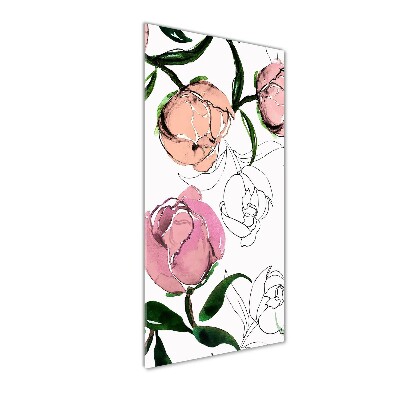 Tableau verre acrylique Pivoines