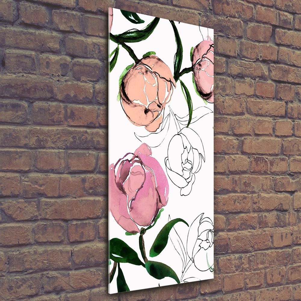 Tableau verre acrylique Pivoines