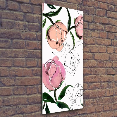 Tableau verre acrylique Pivoines