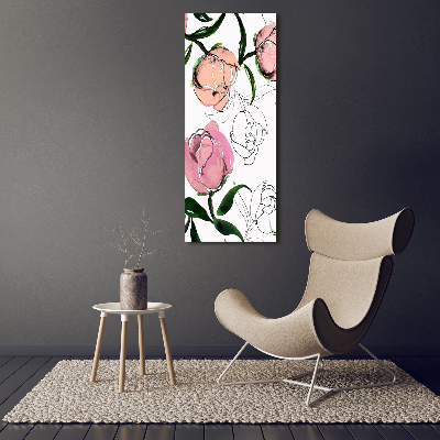 Tableau verre acrylique Pivoines