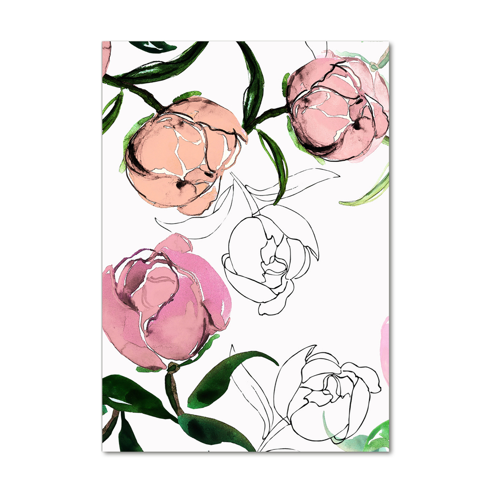 Tableau verre acrylique Pivoines