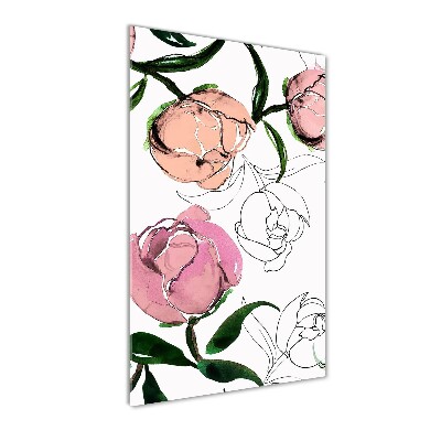 Tableau verre acrylique Pivoines