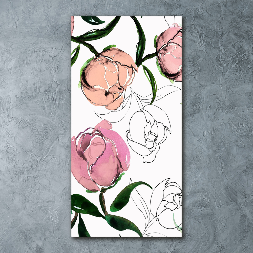 Tableau verre acrylique Pivoines