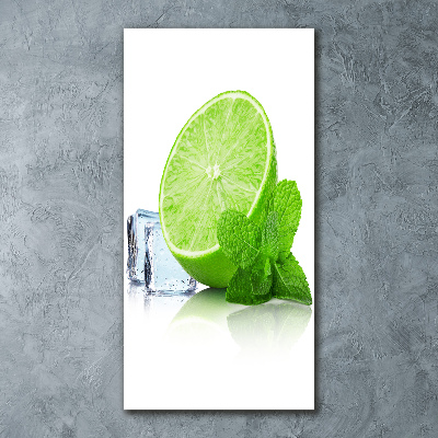 Tableau verre acrylique Citron vert et glace