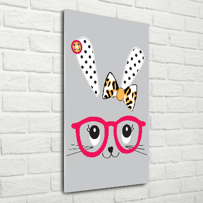 Tableau en acrylique Lapin à lunettes