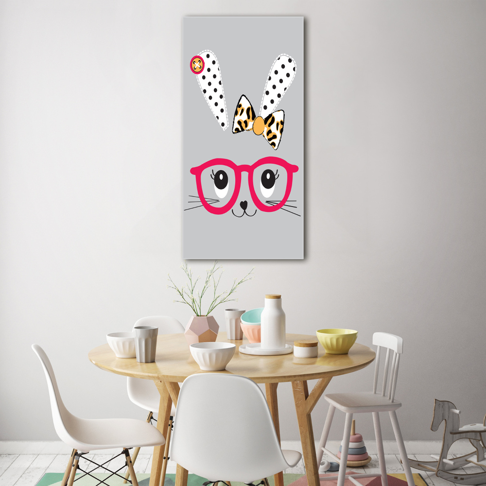 Tableau en acrylique Lapin à lunettes