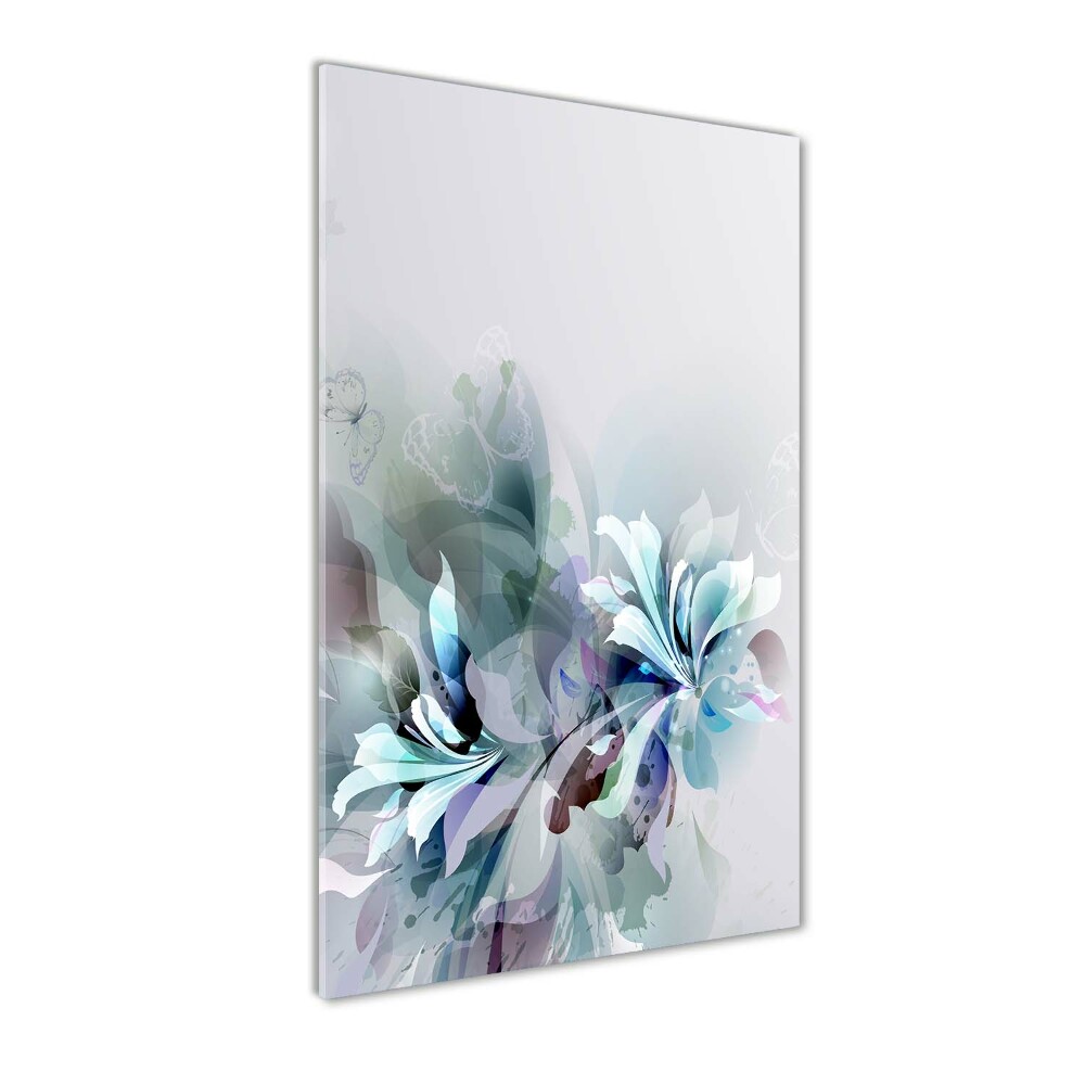 Tableau verre acrylique Fleurs abstraites