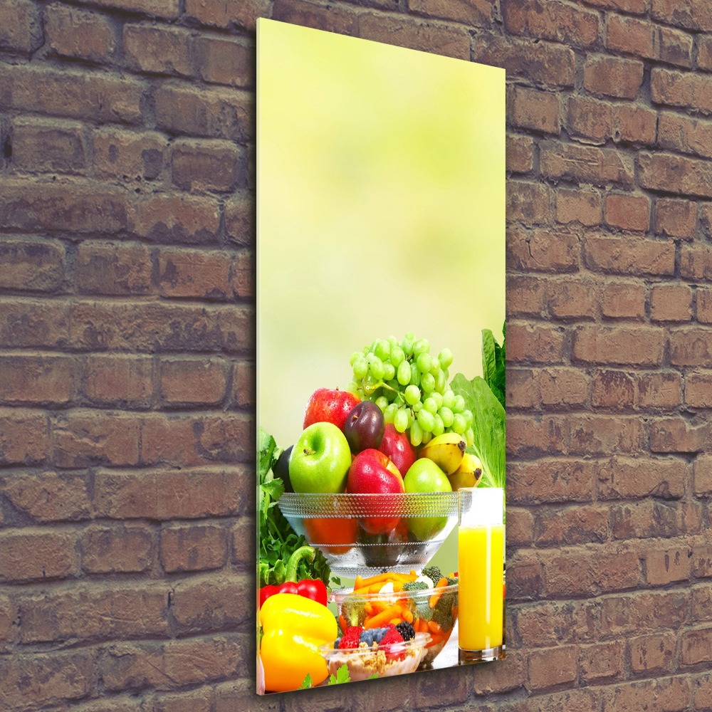 Tableau verre acrylique Légumes et fruits