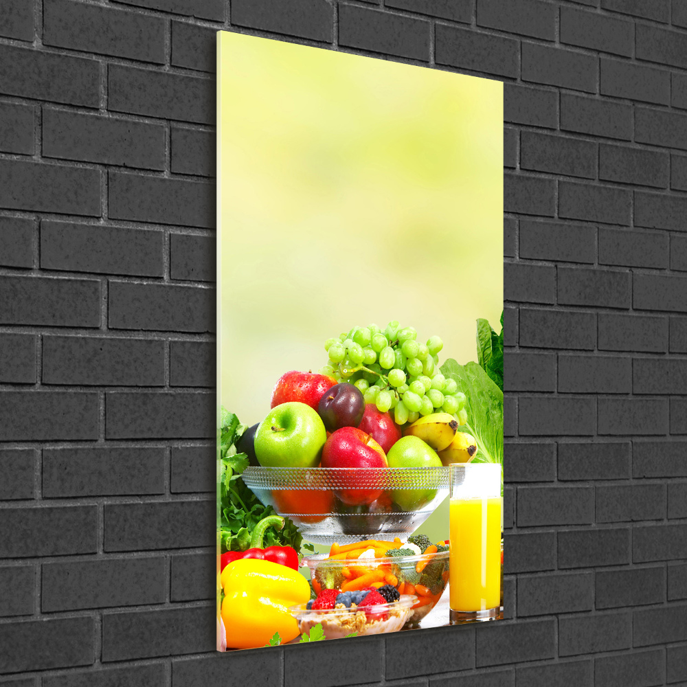 Tableau verre acrylique Légumes et fruits