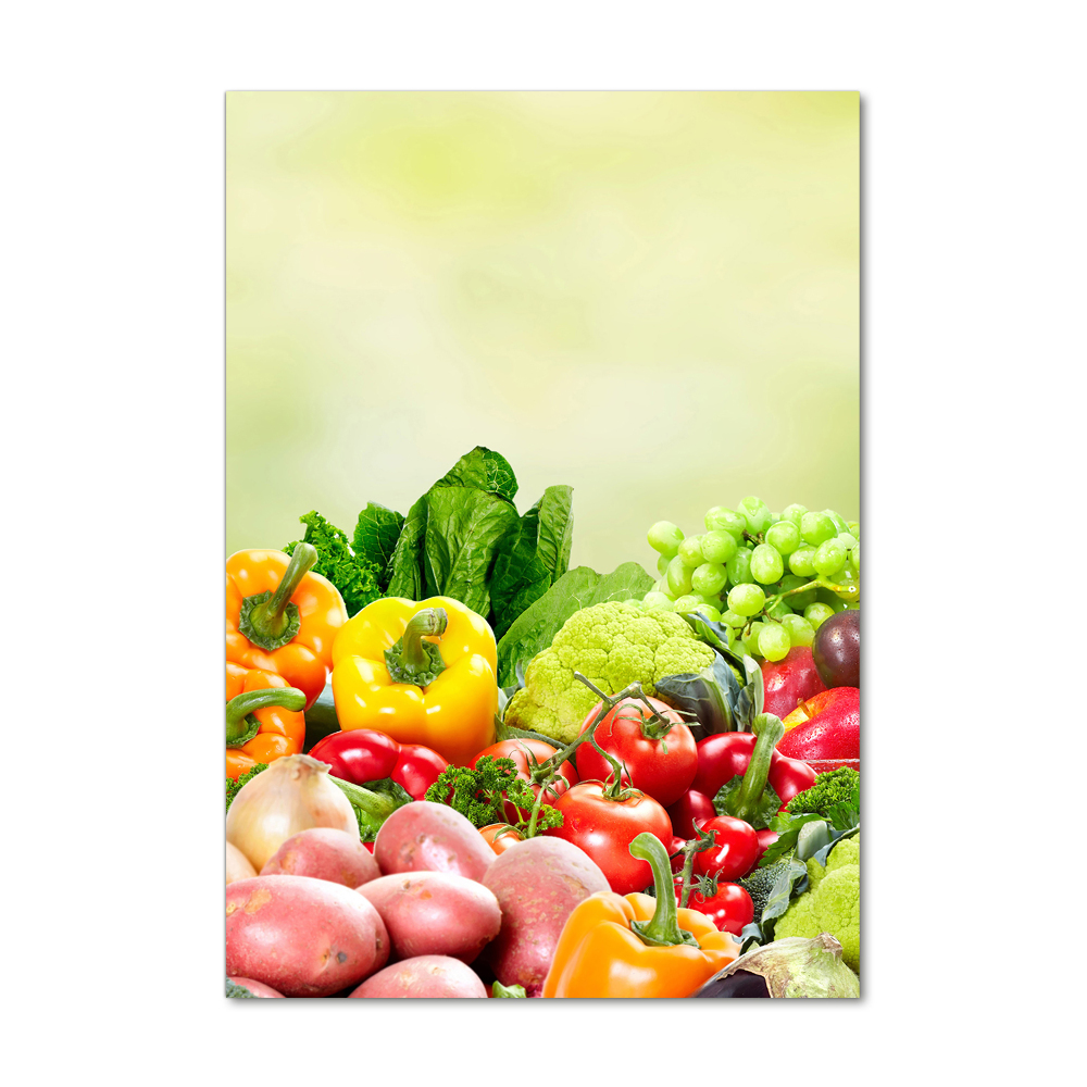 Tableau verre acrylique Légumes et fruits