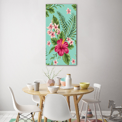 Tableau en acrylique Fleurs hawaïennes