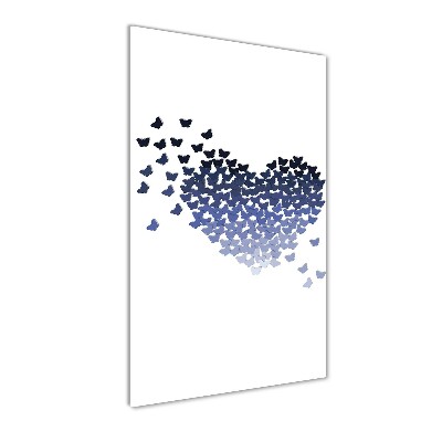 Tableau verre acrylique Coeur avec papillons