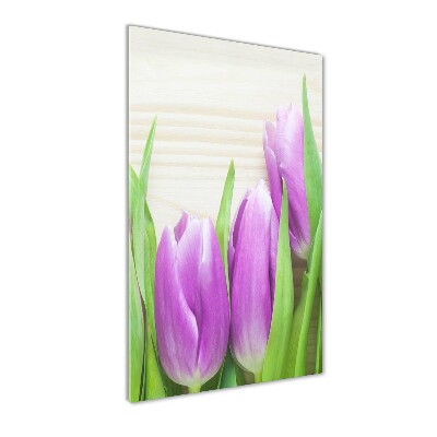 Tableau acrylique Tulipes violettes