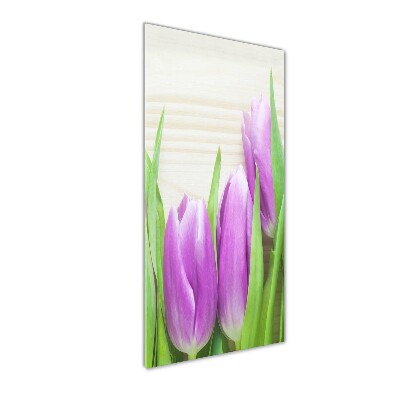 Tableau acrylique Tulipes violettes