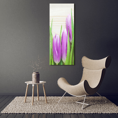 Tableau acrylique Tulipes violettes