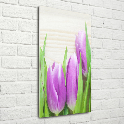 Tableau acrylique Tulipes violettes