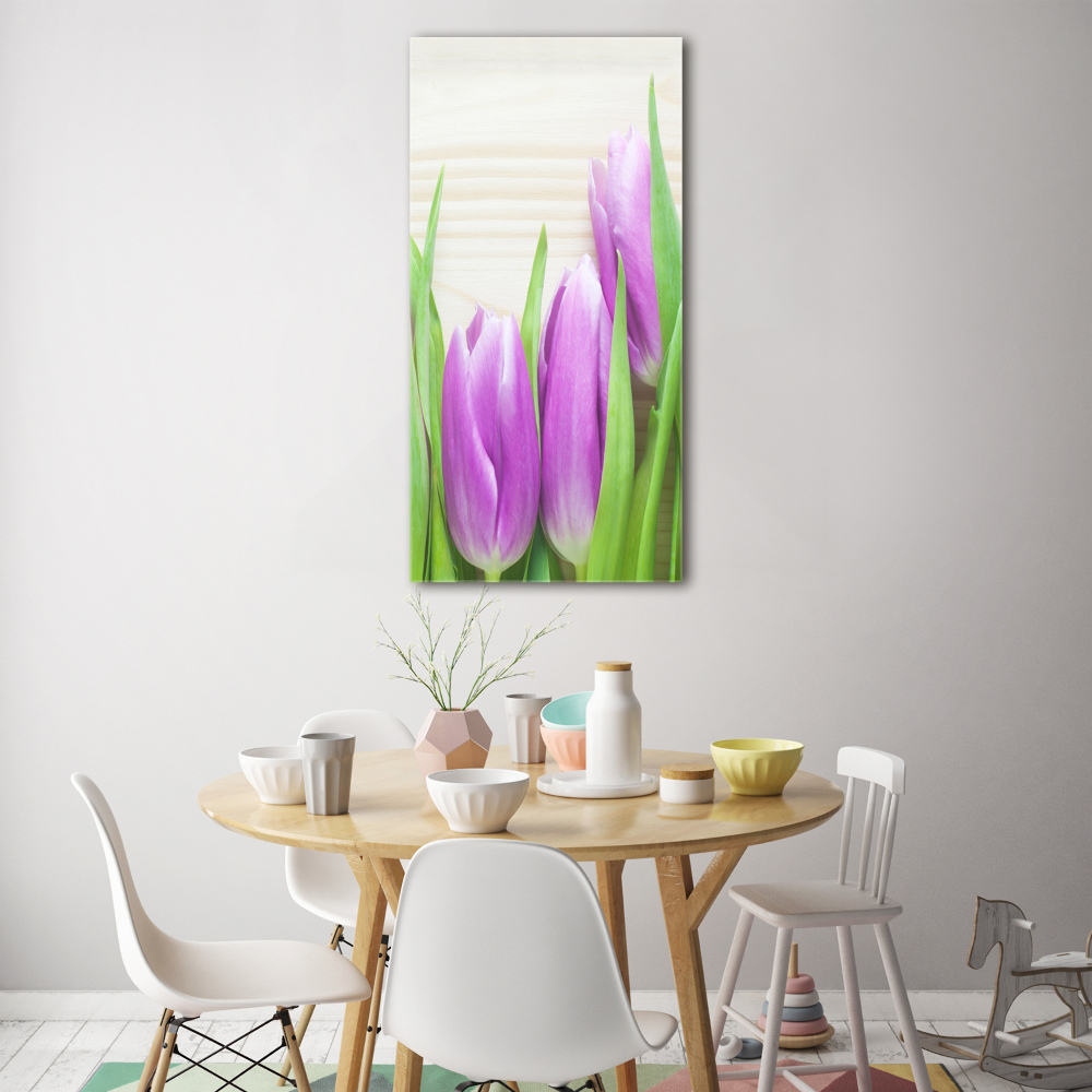 Tableau acrylique Tulipes violettes