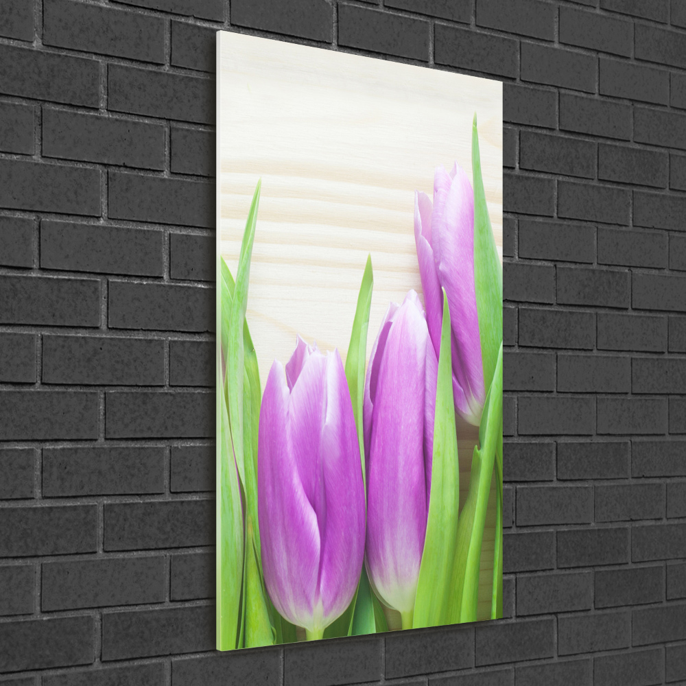 Tableau acrylique Tulipes violettes