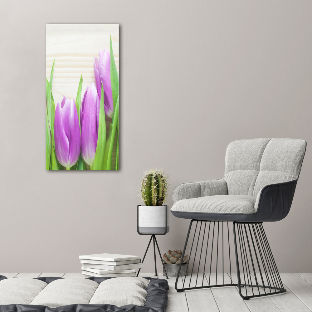 Tableau acrylique Tulipes violettes