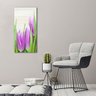 Tableau acrylique Tulipes violettes