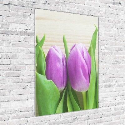 Tableau acrylique Tulipes violettes