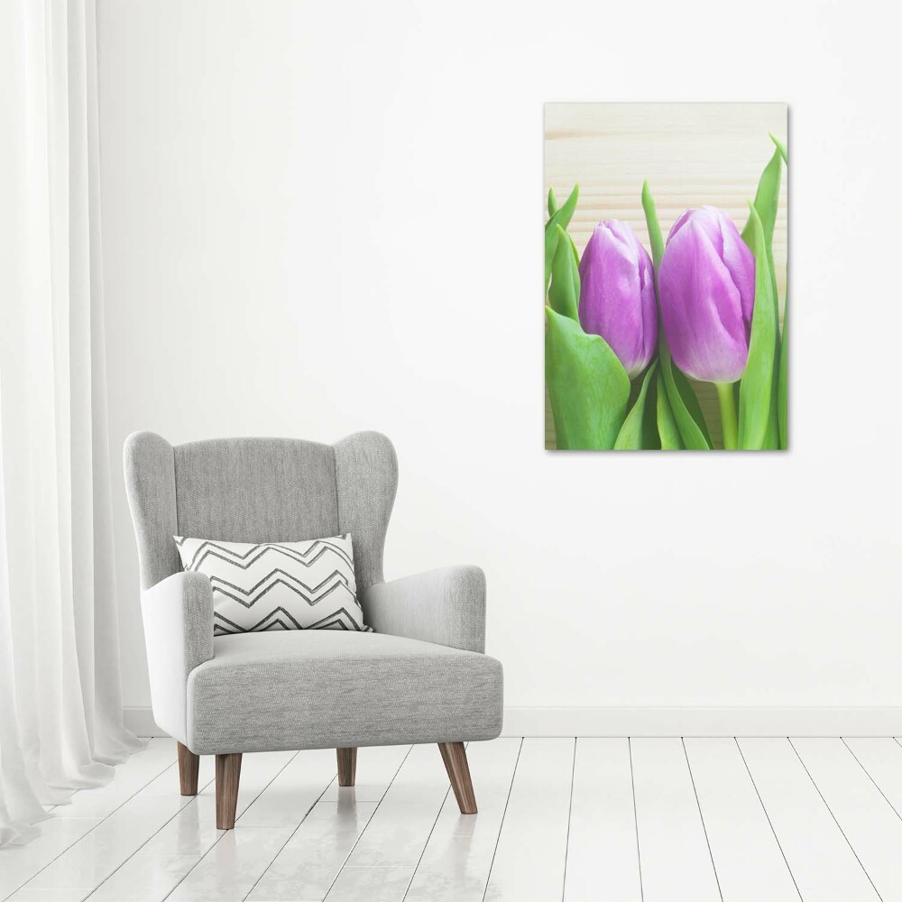 Tableau acrylique Tulipes violettes