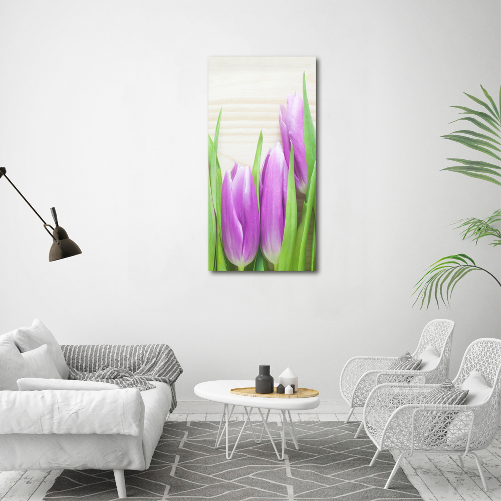 Tableau acrylique Tulipes violettes