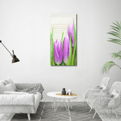 Tableau acrylique Tulipes violettes