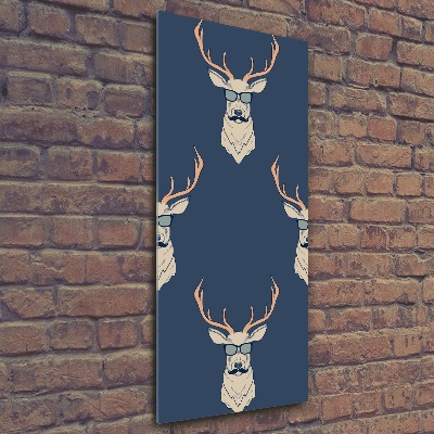 Tableau sur verre acrylique Cerf hipster