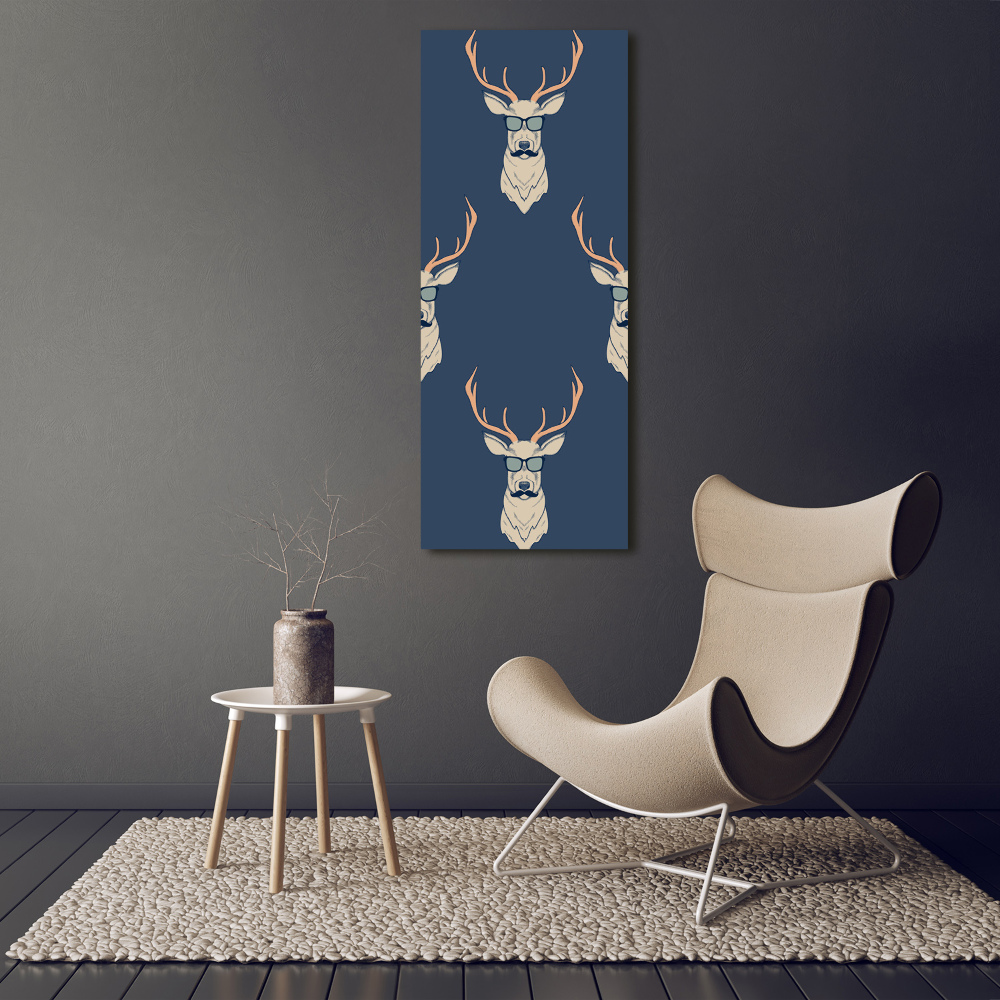 Tableau sur verre acrylique Cerf hipster