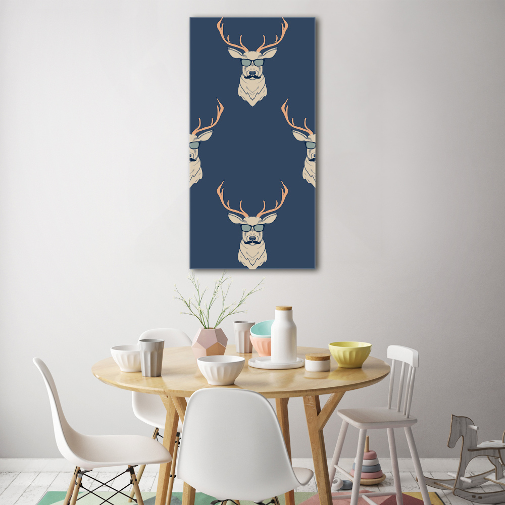 Tableau sur verre acrylique Cerf hipster