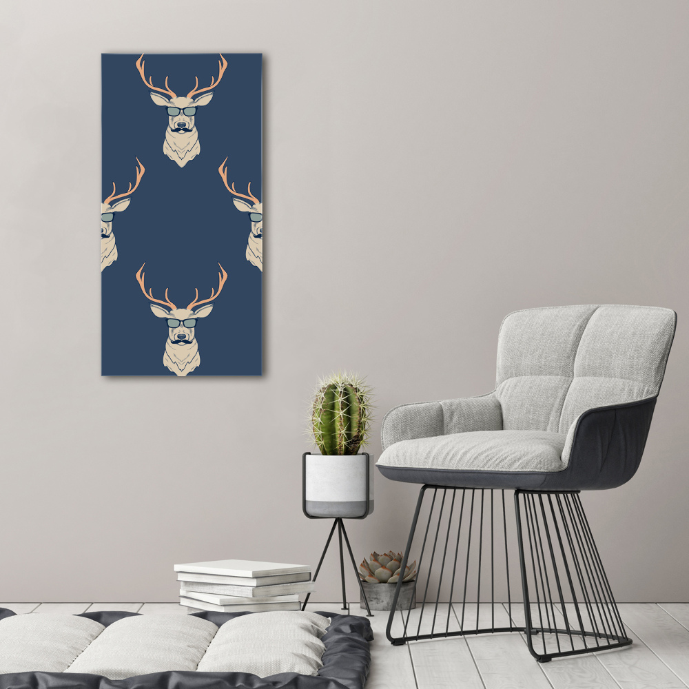 Tableau sur verre acrylique Cerf hipster