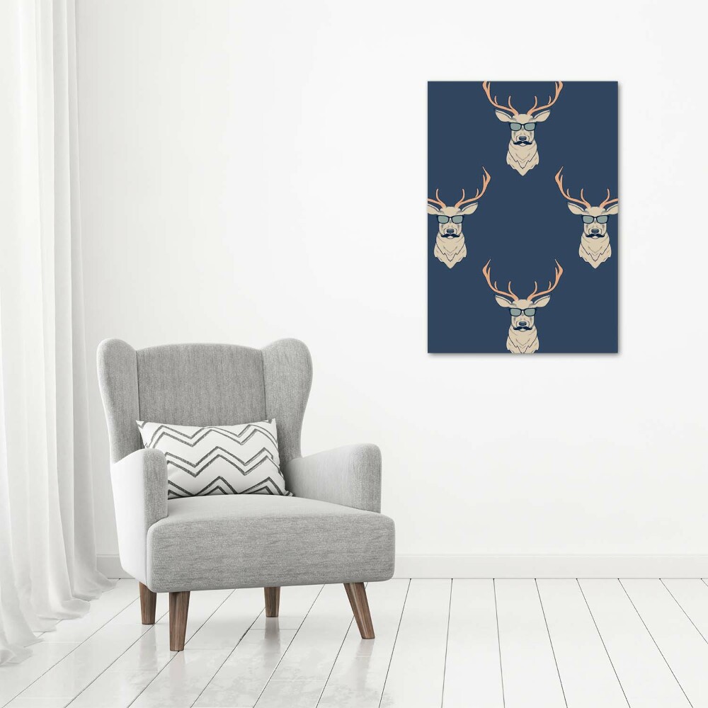 Tableau sur verre acrylique Cerf hipster