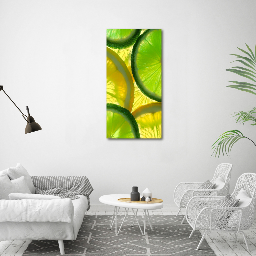 Tableau sur verre acrylique Citron vert et citron