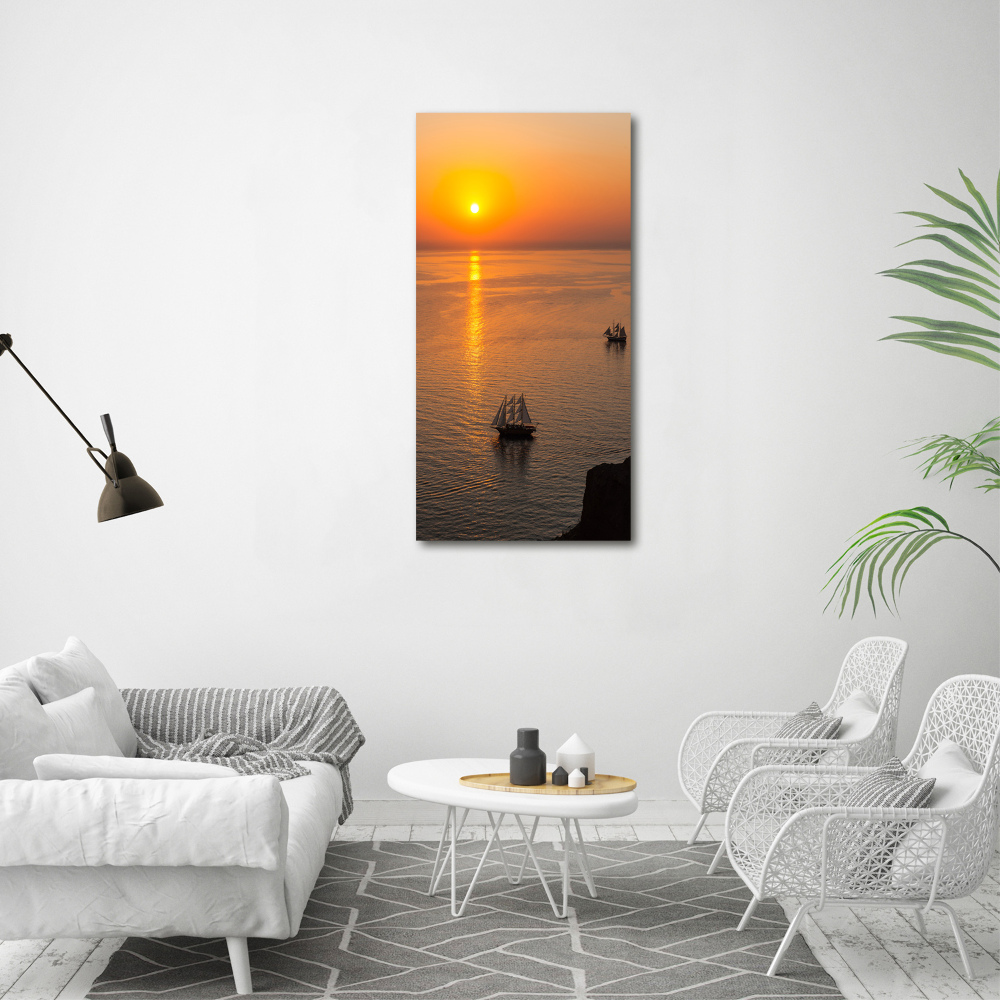 Tableau sur verre acrylique Coucher de soleil sur la mer