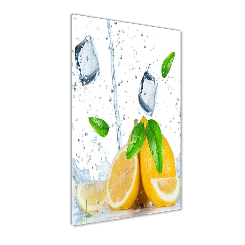 Tableau sur verre acrylique Citron et glace