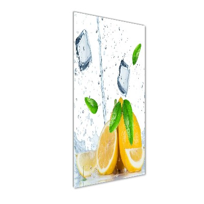 Tableau sur verre acrylique Citron et glace